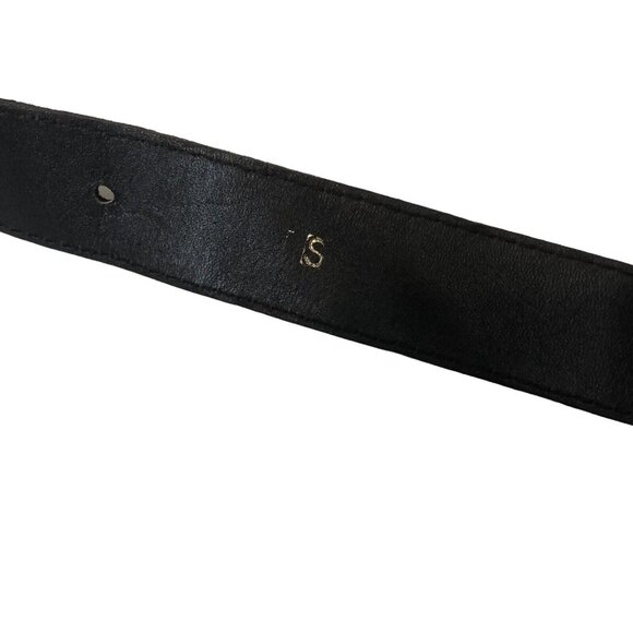 SOLD Vintage 80s Black Glitter Gemstone Embellished Statement Belt Size Small - Picture 5 of 6